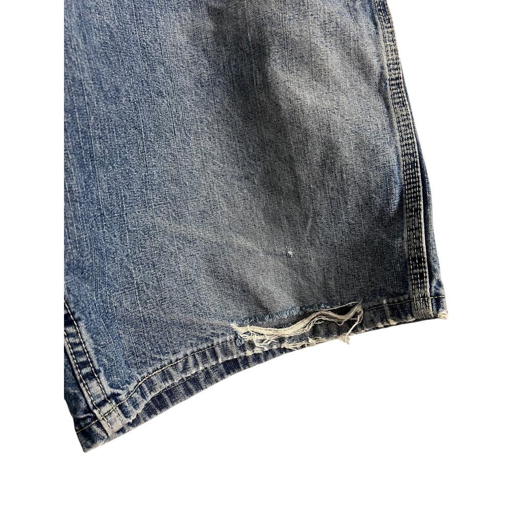 Lee Dungarees Denim Cargo Shorts Mens 34 Blue Carpenter Hammer Loop Distressed - Picture 2 of 9